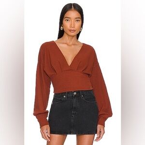 Free People Women's Top All Nighter Tee in Red Jasper -EUC